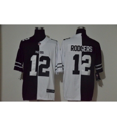 Nike Packers 12 Aaron Rodgers Black And White Split Vapor Untouchable Limited Jersey