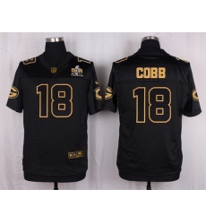 Nike Packers #18 Randall Cobb Black Mens Stitched NFL Elite Pro Line Gold Collection Jersey