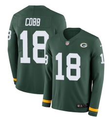 Nike Packers #18 Randall Cobb Green Team Color Men Stitched NFL Limited Therma Long Sleeve Jersey