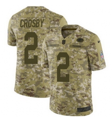 Nike Packers #2 Mason Crosby Camo Mens Stitched NFL Limited 2018 Salute To Service Jersey