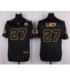 Nike Packers #27 Eddie Lacy Black Mens Stitched NFL Elite Pro Line Gold Collection Jersey