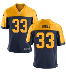 Nike Packers #33Aaron Jones Mens Navy Alternate Game NFL Jersey