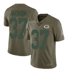 Nike Packers #37 Josh Jackson Olive Mens Stitched NFL Limited 2017 Salute To Service Jersey