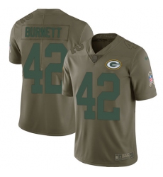 Nike Packers #42 Morgan Burnett Olive Mens Stitched NFL Limited 2017 Salute To Service Jersey