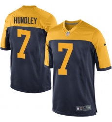 Nike Packers #7 Brett Hundley Mens Game Navy Blue Alternate NFL Jersey