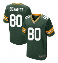 Nike Packers #80 Martellus Bennett Green Team Color Mens Stitched NFL Elite Jersey