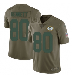 Nike Packers #80 Martellus Bennett Olive Mens Stitched NFL Limited 2017 Salute To Service Jersey