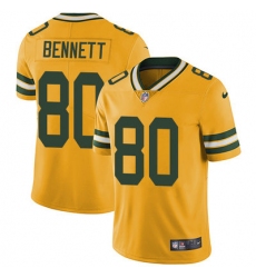 Nike Packers #80 Martellus Bennett Yellow Mens Stitched NFL Limited Rush Jersey