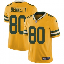 Nike Packers #80 Martellus Bennett Yellow Mens Stitched NFL Limited Rush Jersey