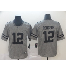 Packers 12 Aaron Rodgers Gray Gridiron Gray Vapor Untouchable Limited Jersey