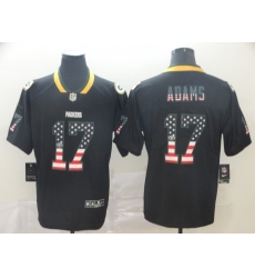 Packers 17 Davante Adams Black USA Flag Fashion Limited Jersey