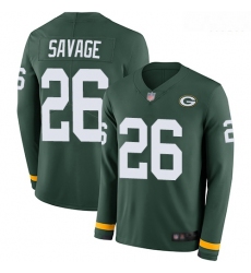 Packers 26 Darnell Savage Green Team Color Men Stitched Football Limited Therma Long Sleeve Jersey