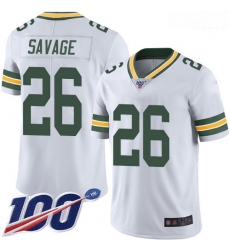 Packers 26 Darnell Savage White Men Stitched Football 100th Season Vapor Limited Jersey