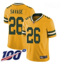 Packers 26 Darnell Savage Yellow Men Stitched Football Limited Rush 100th Season Jersey