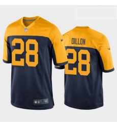 men a.j. dillon green bay packers navy throwback game jersey 