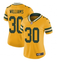 Nike Packers #30 Jamaal Williams Yellow Womens Stitched NFL Limited Rush Jersey