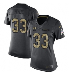 Nike Packers #33 Micah Hyde Black Womens Stitched NFL Limited 2016 Salute to Service Jersey
