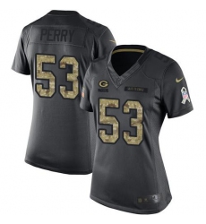 Nike Packers #53 Nick Perry Black Womens Stitched NFL Limited 2016 Salute to Service Jersey