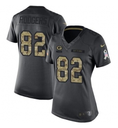Nike Packers #82 Richard Rodgers Black Womens Stitched NFL Limited 2016 Salute to Service Jersey