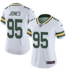 Nike Packers #95 Datone Jones White Womens Stitched NFL Limited Rush Jersey