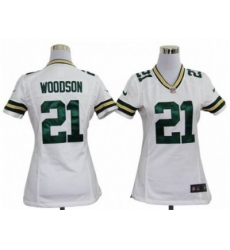 Nike Women NFL Green Bay Packers #21 Woodson white jerseys