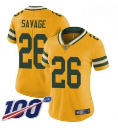Packers #26 Darnell Savage Yellow Women Stitched Football Limited Rush 100th Season Jersey