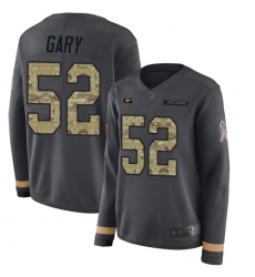 Packers 52 Rashan Gary Anthracite Salute to Service Women Stitched Football Limited Therma Long Sleeve Jersey
