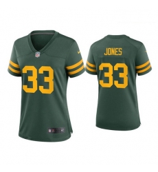 Women Green Bay Packers 33 Aaron Jones Alternate Game Green Jersey