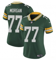 Women Green Bay Packers 77 Jordan Morgan Green 2024 Draft Vapor Untouchable Limited Stitched Jersey