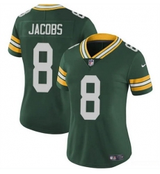 Women Green Bay Packers 8 Josh Jacobs Green Vapor Untouchable Limited Stitched Jersey