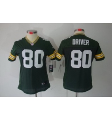 Women Green Bay Packers 80# Donald Driver Green Color[NIKE LIMITED Jersey]