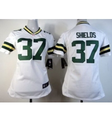 Women Nike Green Bay Packers 37 Sam Shields White NFL Jerseys