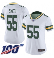 Women Packers 55 Za Darius Smith White Stitched Football 100th Season Vapor Limited Jersey