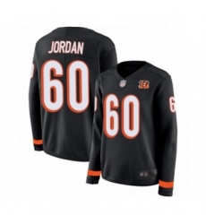 Womens Cincinnati Bengals 60 Michael Jordan Limited Black Therma Long Sleeve Football Jersey