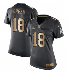 Womens Nike Cincinnati Bengals 18 AJ Green Limited BlackGold Salute to Service NFL Jersey