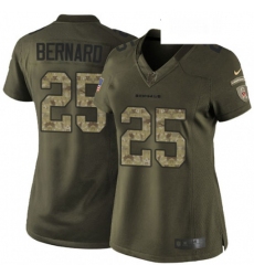Womens Nike Cincinnati Bengals 25 Giovani Bernard Elite Green Salute to Service NFL Jersey