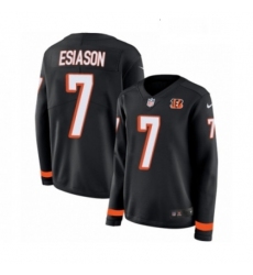 Womens Nike Cincinnati Bengals 7 Boomer Esiason Limited Black Therma Long Sleeve NFL Jersey