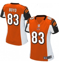 Womens Nike Cincinnati Bengals 83 Tyler Boyd Game Orange Alternate NFL Jersey