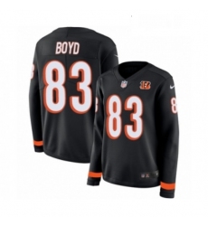 Womens Nike Cincinnati Bengals 83 Tyler Boyd Limited Black Therma Long Sleeve NFL Jersey
