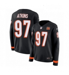 Womens Nike Cincinnati Bengals 97 Geno Atkins Limited Black Therma Long Sleeve NFL Jersey