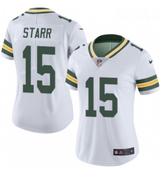 Womens Nike Green Bay Packers 15 Bart Starr White Vapor Untouchable Limited Player NFL Jersey