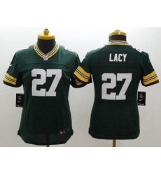 Women's Nike Green Bay Packers #27 Eddie Lacy Green Team Color Stitched NFL Limited Jersey