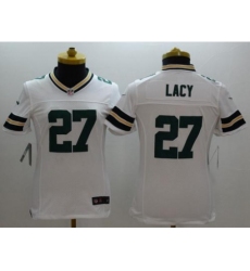 Women's Nike Green Bay Packers #27 Eddie Lacy White Stitched NFL Limited Jersey
