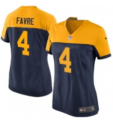 Womens Nike Green Bay Packers 4 Brett Favre Limited Navy Blue Alternate NFL Jersey