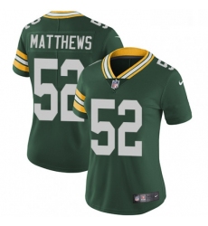 Womens Nike Green Bay Packers 52 Clay Matthews Elite Green Team Color NFL Jersey