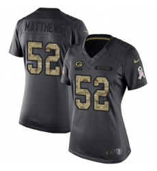Womens Nike Green Bay Packers 52 Clay Matthews Limited Black 2016 Salute to Service NFL Jersey
