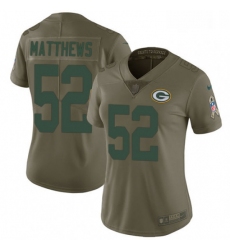 Womens Nike Green Bay Packers 52 Clay Matthews Limited Olive 2017 Salute to Service NFL Jersey
