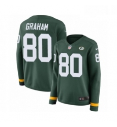 Womens Nike Green Bay Packers 80 Jimmy Graham Limited Green Therma Long Sleeve NFL Jersey