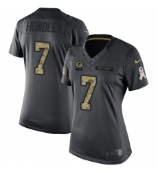 Womens Nike Packers #7 Brett Hundley  Limited Black 2016 Salute to Service NFL Jersey