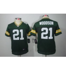 Nike Youth Green Bay Packers #21 Woodson Green Color[Youth Limited Jerseys]